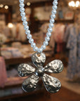 Pearl Charm Statement Necklace Collection
