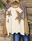 Retro Star Knit Sweater Top