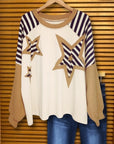 Retro Star Knit Sweater Top