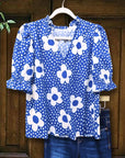 Blue Daisy Dot Top