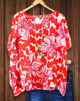 Floral Heart Print Blouse