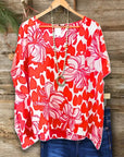 Floral Heart Print Blouse
