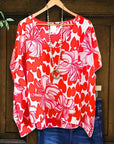 Floral Heart Print Blouse
