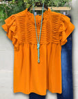 Sunburst Ruffle Yoke Top