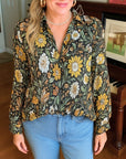 Autumn Garden Satin Blouse