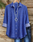 3/4Lenghth Sleeve Polka Dot Button Shirt