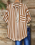 Striped Collared Button-Up Shirt