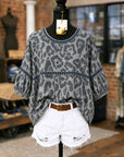 Leopard Print Puff Sleeve Blouse