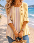 Colorblock Stripe Asymmetrical Tunic