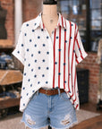 Patriotic Star Stripe Button Shirt