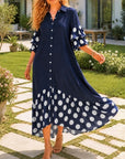 Polka Dot Ruffle Sleeve Maxi Dress
