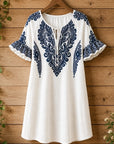 Paisley Print Flutter Sleeve Mini Dress