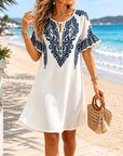 Paisley Print Flutter Sleeve Mini Dress