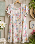 Floral Ruffle Sleeve Pocket Mini Dress