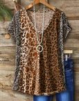 Mixed Animal Print V-Neck Tee