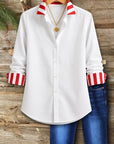 Contrast Collar Button-Up Shirt