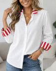 Contrast Collar Button-Up Shirt