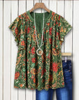 Bohemian Paisley Print Flutter Sleeve Tunic