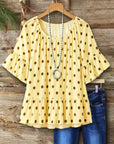 Cheerful Polka Dot Ruffle Hem Tunic