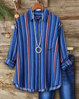 Fresh Striped Relaxed Longline Button Shirt