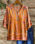 Bohemian Paisley Print Fringe Relaxed Top