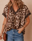 Refined Leopard Print Satin Lace Top