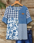 Rustic Mixed Pattern Patchwork Tunic