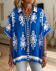 Resort Medallion Print Button Tunic