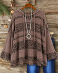 Cozy Leopard Patchwork Hooded Tunic