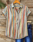 Artisan Stripe Print Button-Up Shirt