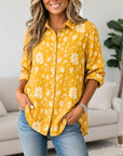 Sunny Floral Print Button Down Shirt