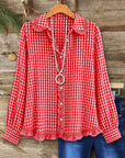 Gingham Ruffle Collar Blouse