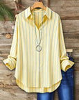 Striped Button Down Long Sleeve Casual Shirt