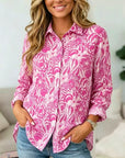 Floral Print Button Down Tunic Shirt