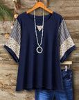 Floral Patchwork Casual Tee Top