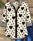 Heart & Polka Dot Contrast Shirt