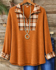 Plaid Patchwork Quarter-Zip Tunic