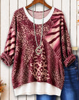 Mixed Animal Print Layered Look Tunic