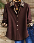 Leopard Collar Button Front Shirt