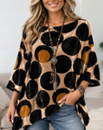 Polka Dot Velvet Asymmetrical Tunic Top