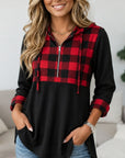 Buffalo Plaid Hooded Zip Tunic