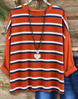Striped Crew Neck Relaxed Top
