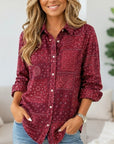 Paisley Print Long Sleeve Button-Up Shirt