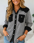 Gingham Corduroy Patchwork Western Shirt
