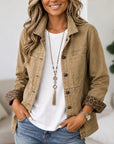 Leopard Cuff Utility Collared Jacket