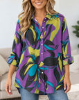 Abstract Floral Print Relaxed Shirt