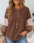 Floral Patchwork Henley Sleeve Tunic