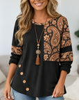 Paisley Patchwork Button Detail Tunic