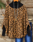 Leopard Print Turtleneck Two-Piece Tunic Set