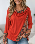 Paisley Patchwork Cowl Neck Tunic